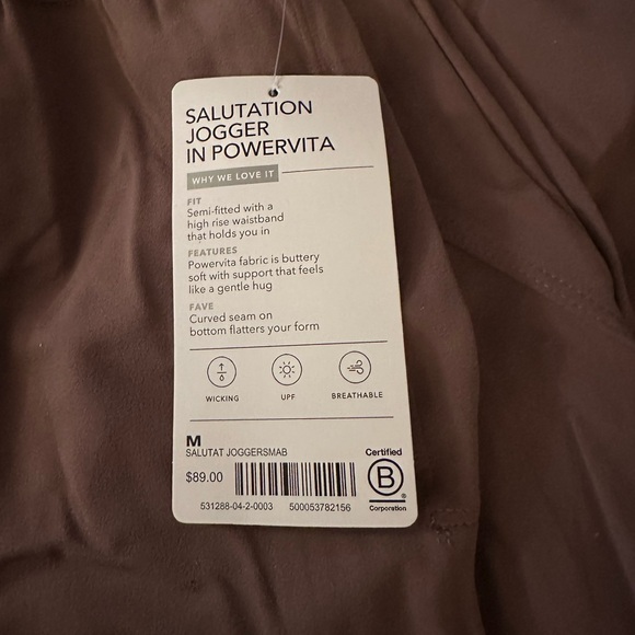 Athleta Mauve Salutation Joggers in Powervita - Picture 2 of 3